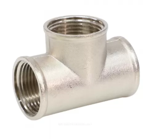 Тройник латунь никель Ду 25 (1") ВР/ВР VALFEX VF.130.N.100