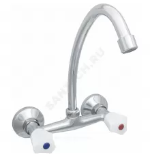 Смеситель для кухонной мойки двуручный Стандарт ЦС-СМ 293 Пл. Бел маховик Центр Сантехники (Подольск) СМ507601