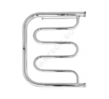 Полотенцесушитель водяной нерж сталь Фокстрот-ПМ Ду 25 (1") НР с полочкой 500х400мм боковое подключение б/к Альфа-ПМ Элит-Металл ВЭК-07-01