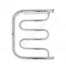 Полотенцесушитель водяной нерж сталь Фокстрот-ПМ Ду 25 (1") НР с полочкой 500х400мм боковое подключение б/к Альфа-ПМ Элит-Металл ВЭК-07-01