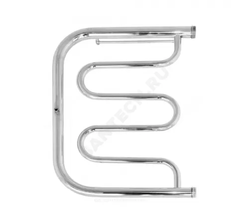 Полотенцесушитель водяной нерж сталь Фокстрот-ПМ Ду 25 (1") НР с полочкой 500х400мм боковое подключение б/к Альфа-ПМ Элит-Металл ВЭК-07-01