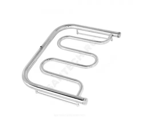 Полотенцесушитель водяной нерж сталь Фокстрот-ПМ Ду 25 (1") НР с полочкой 500х400мм боковое подключение б/к Альфа-ПМ Элит-Металл ВЭК-07-01