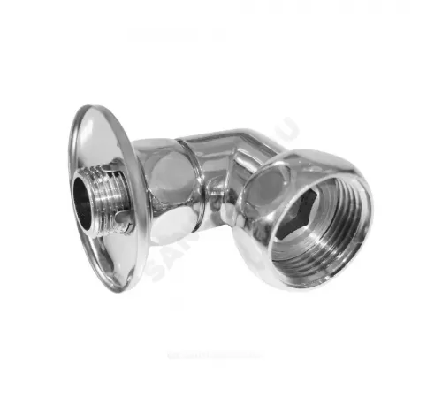 Соединитель для полотенцесушителя латунь Ду 20 3/4"x3/4" нак/гайка/НР угловой хром 0003-11 RCN