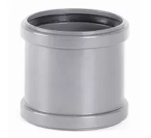 Муфта НПВХ двухраструбная серая Дн 110 б/нап в/к Хемкор 2391034