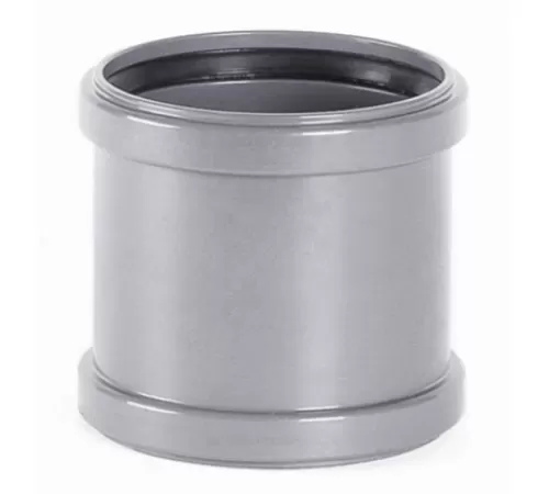 Муфта НПВХ двухраструбная серая Дн 110 б/нап в/к Хемкор 2391034