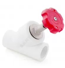 Клапан (вентиль) PP-R запорный белый Дн 25х45гр Ру25 внутренняя пайка RTP (РосТурПласт) 19866