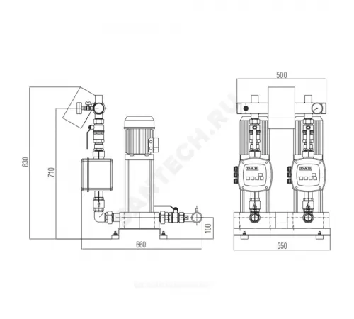Установка повышения давления 2KVC A.D. 30/80 M DAB 60122656