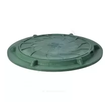 Люк полимер (легкий садовый) зелёный круглый 750х580 h=60мм 15кН Сантехкомплект