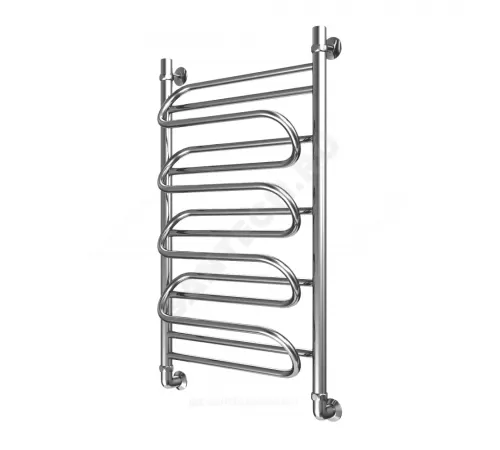 Полотенцесушитель водяной нерж сталь Лесенка Ду 25 (1") НР 400х660мм 3П нижнее подключение в/к соединитель (1"х3/4") Элегия Элит-Металл В-30-01