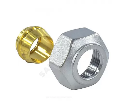 Соединитель латунь для медных труб Дн 15х3/4" обжим/ВР под евроконус R178E Giacomini R178EX104