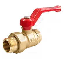 Кран шаровой латунь 11Б27фт1М OPTIMA Ду 20 Ру25 ВР/"американка" полнопроходной рычаг красный VALFEX VF.225.L0R1.034