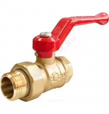 Кран шаровой латунь 11Б27фт1М OPTIMA Ду 15 Ру25 ВР/"американка" полнопроходной рычаг красный VALFEX VF.225.L0R1.012