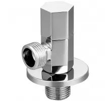 Клапан (вентиль) латунь бытовой хром угловой 1077 G1/2"х3/4" Ру16 НР Aquasfera 1077-02