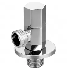 Клапан (вентиль) латунь бытовой хром угловой 1077 G1/2" Ру16 НР Aquasfera 1077-01