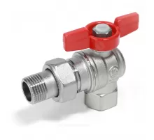 Кран шаровой латунь хром угловой R789 Ду 20 Ру16 ВР/"американка" полнопроходной бабочка красная Giacomini R789X005