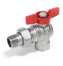 Кран шаровой латунь хром угловой R789 Ду 15 Ру16 ВР/"американка" полнопроходной бабочка красная Giacomini R789X003