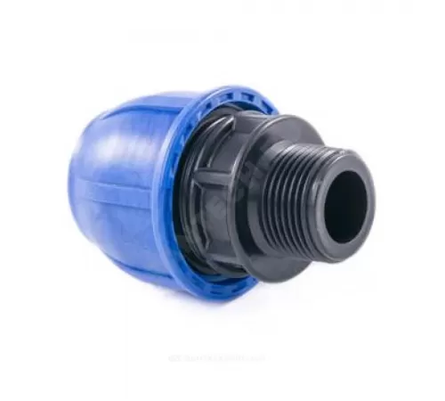 Муфта компрессионная ПЭ Дн 20х3/4" НР Ру16 RTP (РосТурПласт) 11496