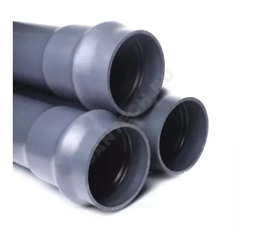 Труба НПВХ 125 SDR26 Дн 110х4,2 Ру10 L=6,12м серая напорная раструбная под соединение с уплотнительным кольцом в/к ГОСТ Р 51613-2000 Aquaviva AQV6110042