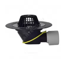 Воронка кровельная HL64.1 с горизонтальным выпуском PP Дн 75/110 с листвоуловителем, электрообогревом, теплоизоляцией, обжимным фланцем HL HL64.1