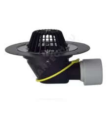 Воронка кровельная HL64.1 с горизонтальным выпуском PP Дн 75/110 с листвоуловителем, электрообогревом, теплоизоляцией, обжимным фланцем HL HL64.1