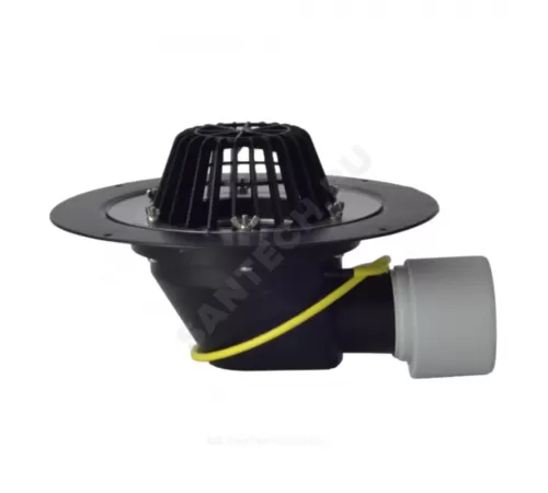 Воронка кровельная HL64.1 с горизонтальным выпуском PP Дн 75/110 с листвоуловителем, электрообогревом, теплоизоляцией, обжимным фланцем HL HL64.1