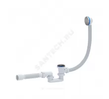 Слив-перелив для ванны плоский автоматический 1 1/2"x40 с гофрой 40х50 слив клапан "клик-клак", пробка D=42,6мм АНИ Пласт EC055