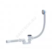 Слив-перелив для ванны плоский автоматический 1 1/2"x40 с гофрой 40х50 слив клапан "клик-клак", пробка D=42,6мм АНИ Пласт EC055