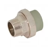 Муфта PP-R комбинированная разъемная серая Дн 20х3/4" НР RTP (РосТурПласт) 15807