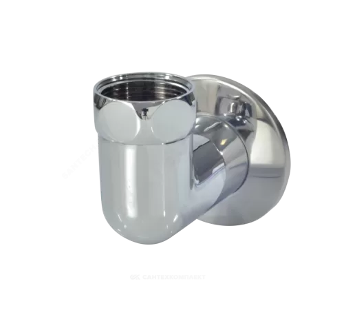 Соединитель для полотенцесушителя латунь Ду 32 1 1/4"x1 1/4" нак/гайка/НР угловой хром Элит-Металл SMT741SCH1212 ..