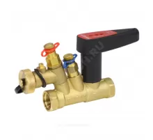 Клапан балансировочный ручной латунь FODRV Ду 20 G3/4" Ру25 ВР Kvs=1.43м3/ч с измерительными ниппелями Venturi BROEN 4455000L-001003 .