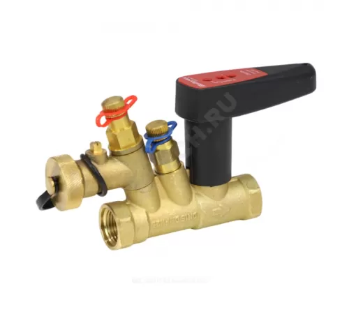 Клапан балансировочный ручной латунь FODRV Ду 15 G1/2" Ру25 ВР Kvs=2.49м3/ч с измерительными ниппелями Venturi BROEN 4355000H-001003