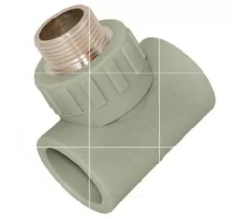 Тройник PP-R комбинированный серый Дн 20х1/2" НР для PP-R RTP (РосТурПласт) 10995