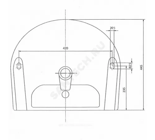 Умывальник подвесной Антей 55 1 отверстие под смеситель по центру УмОв2Ф с переливом Лобненский стройфарфор 10/1/5/1-76
