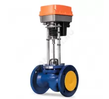 Клапан запорно-регулирующий чугун TRV-T односедельный Ду 20 Ру16 фл Kvs=6.3м3/ч с эл/приводом 3-х позиционным TSL-1600-25-1-230-IP67 230В Теплосила TRV-T-20-6,3-101