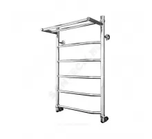 Полотенцесушитель водяной нерж сталь Лесенка Ду 25 (1") НР с полочкой 400х400мм 2П нижнее подключение в/к соединитель (1"х3/4") Вектра Элит-Металл В-13-01