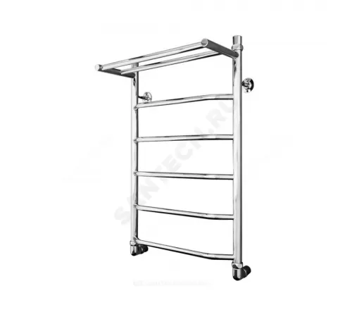 Полотенцесушитель водяной нерж сталь Лесенка Ду 25 (1") НР с полочкой 400х400мм 2П нижнее подключение в/к соединитель (1"х3/4") Вектра Элит-Металл В-13-01