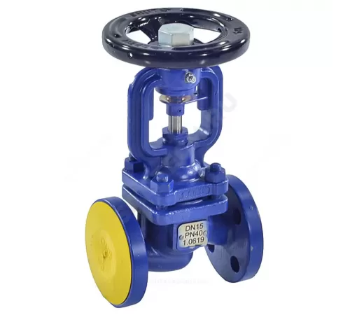 Клапан запорный сталь 234F Ду 50 Ру40 Тмакс=400 оС фл со штурвалом сильфонный Zetkama 234F050E01