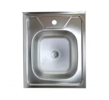 Мойка накладная 500х600х150мм сталь нержавеющая AISI 201 без сифона выпуск 1 1/2" Владикс V-204