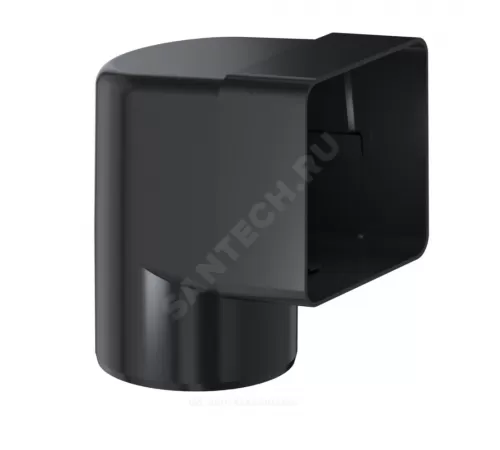Отвод ПВХ для парапетной воронки Дн 100 100х100мм 90гр черный Fachmann 01.070