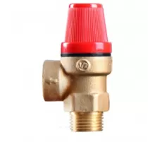 Клапан предохранительный угловой латунь Ду 15х20 Ру16 НР/ВР G1/2"хG3/4" Рср=6бар Benarmo