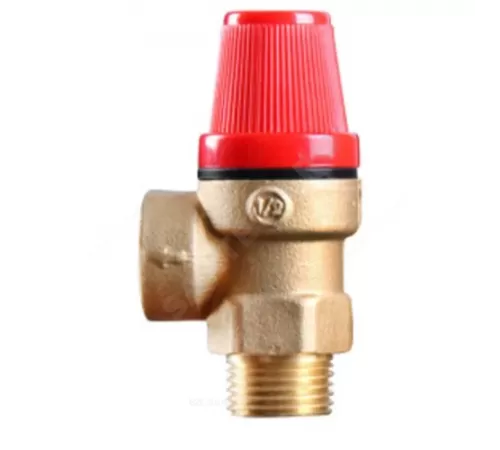 Клапан предохранительный угловой латунь Ду 15х20 Ру16 НР/ВР G1/2"хG3/4" Рср=6бар Benarmo
