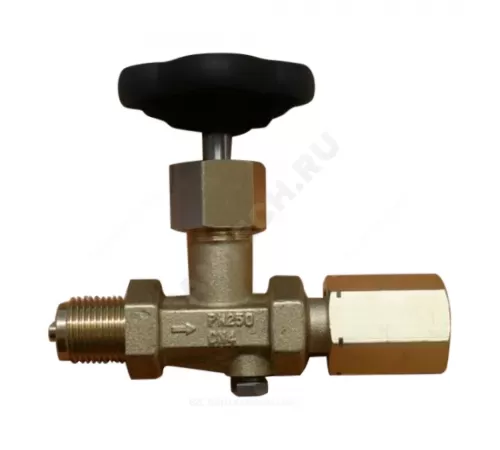 Клапан игольчатый латунь Ду 15 Ру25 ВР/НР G1/2" с маховиком ЭКОМЕРА Э-ВИ-G1/2