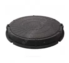 Люк полимер (легкий) черный круглый 750х630 h=90мм m=34кг 30кН ПП-630 ТехПласт