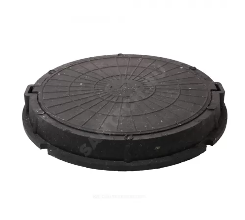 Люк полимер (легкий) черный круглый 750х630 h=90мм m=34кг 30кН ПП-630 ТехПласт