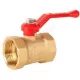 Кран шаровой латунь ПРАКТИК 120 Ду 15 Ру16 ВР рычаг красный ГАЛЛОП 103266