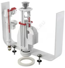 Арматура для бачка сливная/наливная 1/2" нижнее подключение кнопка хром 2/реж Alca Plast SA08ASK 1/2" CHROM