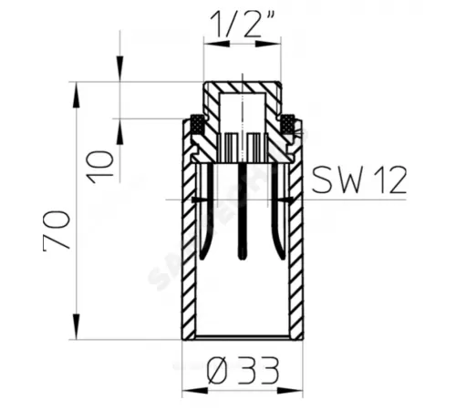 Пробка-заглушка латунь водопроводная Ду 15 (1/2") НР HL HL42B.MS