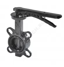 Затвор дисковый поворотный чугун ЗДМ Ду 100 Ру16 межфл с рукояткой диск чугун манжета EPDM Ридан 082X4404