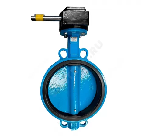 Затвор дисковый поворотный чугун Ду 300 Ру10/16 межфл с редуктором диск чугун манжета EPDM Рус Benarmo 1