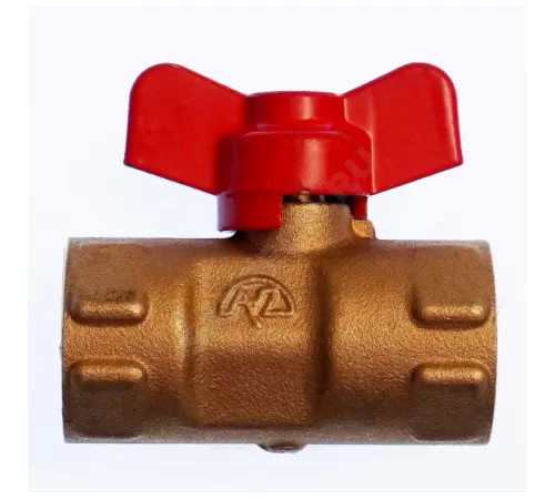 Кран для манометра шаровой латунь 11б27п(О)01 Ду 15 Ру16 ВР G1/2"-М20х1,5 с бабочкой без фланца Пензапромарматура 017011111